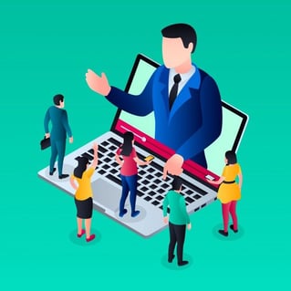 Premium Vector _ Online video webinar concept illustration, isometric style